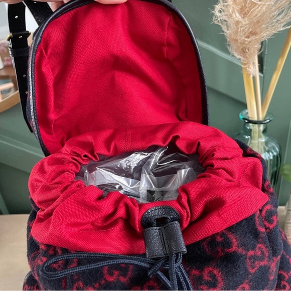 SOLD! Gucci Wool Monogram Backpack Like  New! 16.5 by 10.5 - Picture 5 of 12